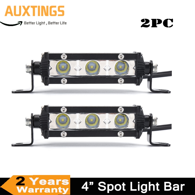 2 stk led bar 4 tommer led lys bar enkelt række arbejdslys spot stråle til kørsel offroad båd bil traktor lastbil 4 x 4 suv 12v 24v