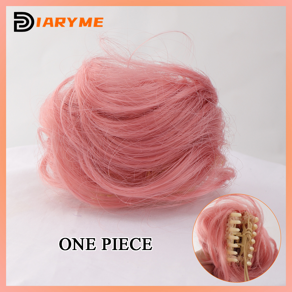 Cosplay Mini Hair Buns Synthetic Chignon Hair Extention Hair Bun Meatball Head Hair Accessories Clip-in Updo Donut Bun heat resi