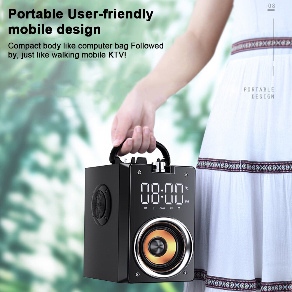 Krachtige bas bluetooth speakers, 3d stereo draagbare kolom subwoofer, muziekcentrum hifi boombox led display aux tf fm