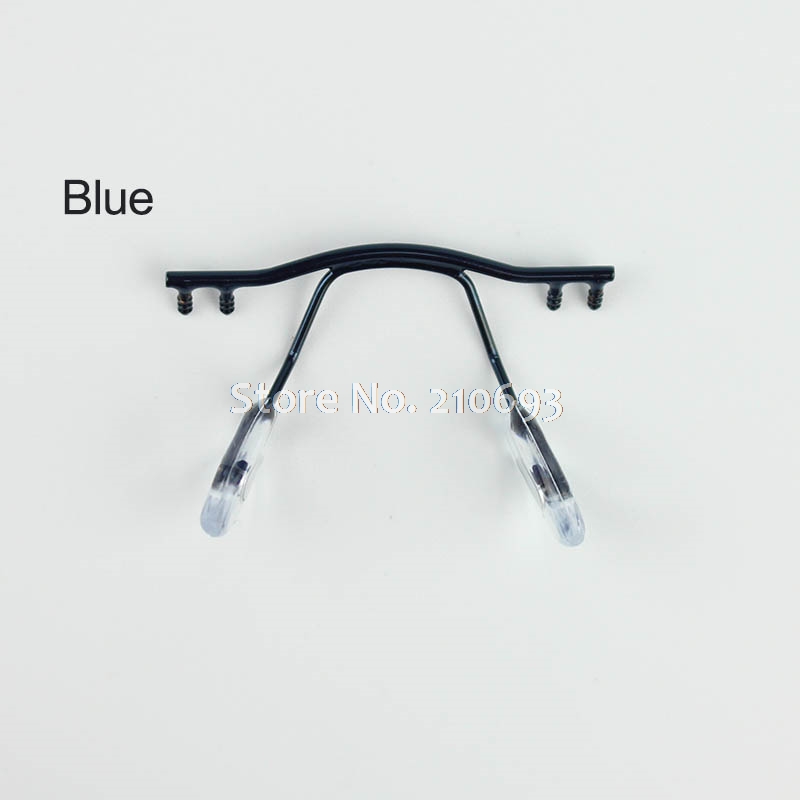 10 stücke brillen brücke gläser nase Pad Arm metall randlose optische rahmen brücke nase Pad Halfter brillen zubehör: Blau