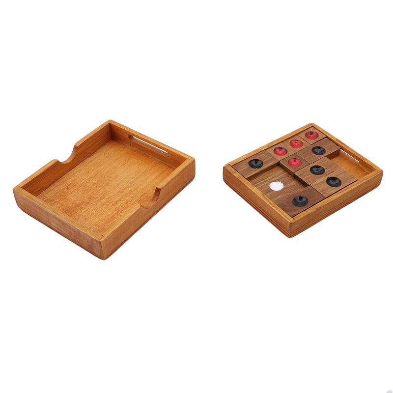 Classical Wooden Slide Escape Puzzle Brain Teaser Chinese Huarong Sliding-Puzzle Kids Intelligence Educational Development Toy