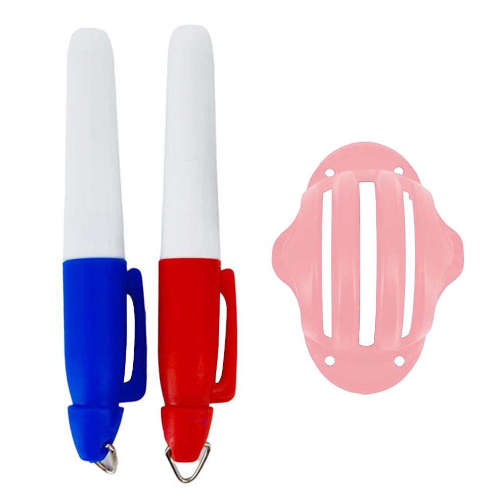 2 Stuks Rood Blauw Golfbal Liner Markers Pen Alignment Tool Liner Bal Markering Pen Tekening Levert: 4