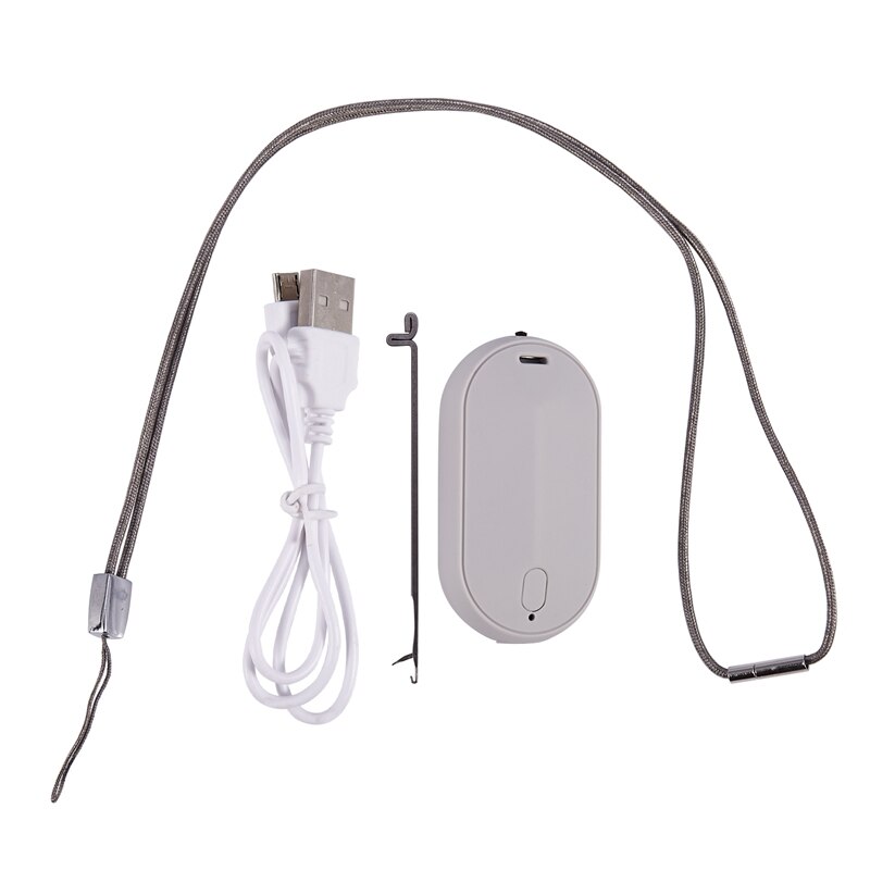 Small Portable Personal Air Purifier Wearable Around the Neck Air Purifier ,for Adult Child(Grey + White)