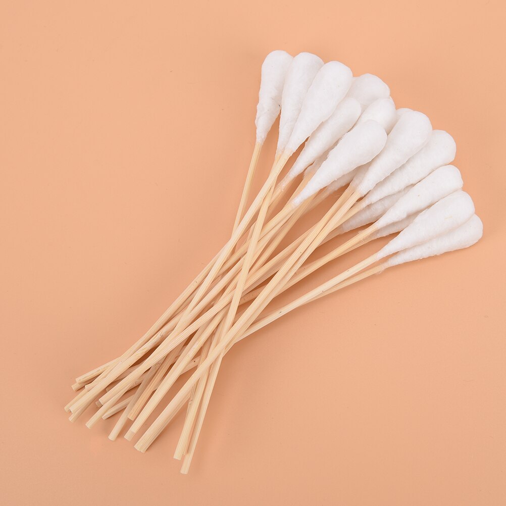 20pcs 20cm Women Beauty Makeup Cotton Swab Cotton Buds Make Up Wood Sticks Nose Ears Cleaning Cosmetics Health Care