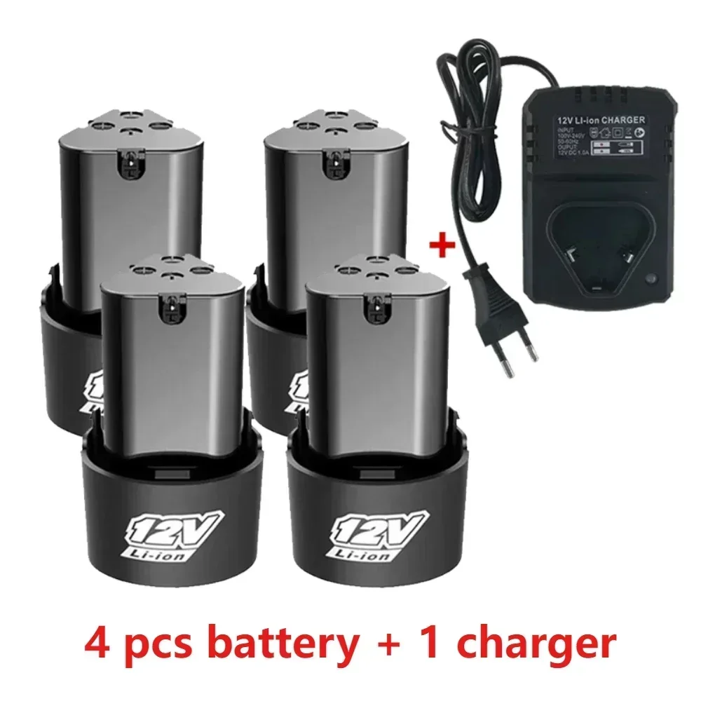 Nuevas baterías recargables de iones de litio de 12 V adecuadas para taladro eléctrico, destornilladores eléctricos, amoladoras angulares, etc. Herramienta eléctrica: Beige