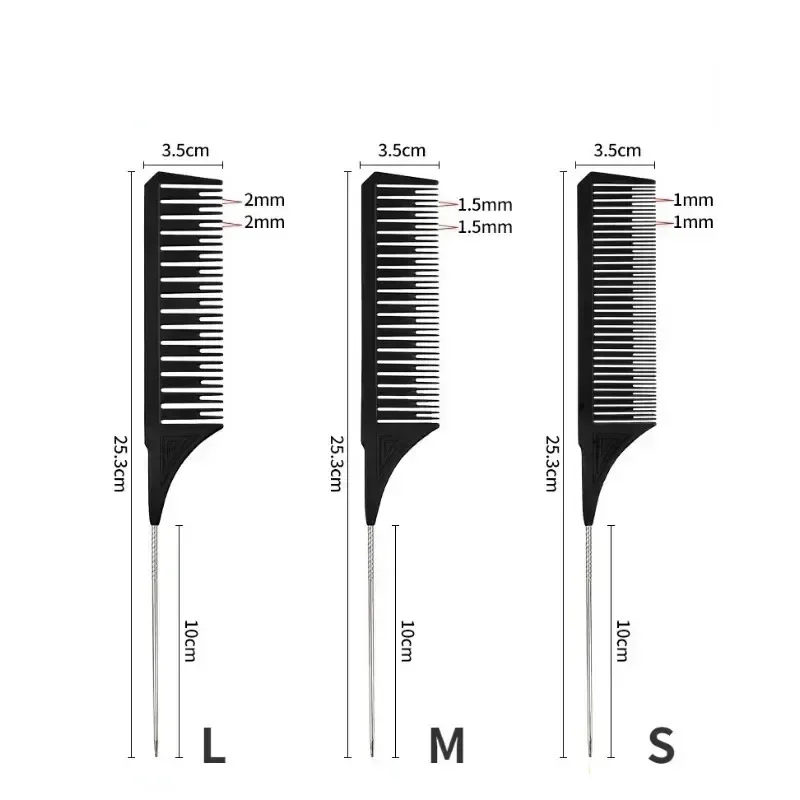 3 Pack Hair Styling Comb Tail Comb Set Dyeing Partition Highlight Braid Cutting Comb Tip Tail Hair Accessories Combs