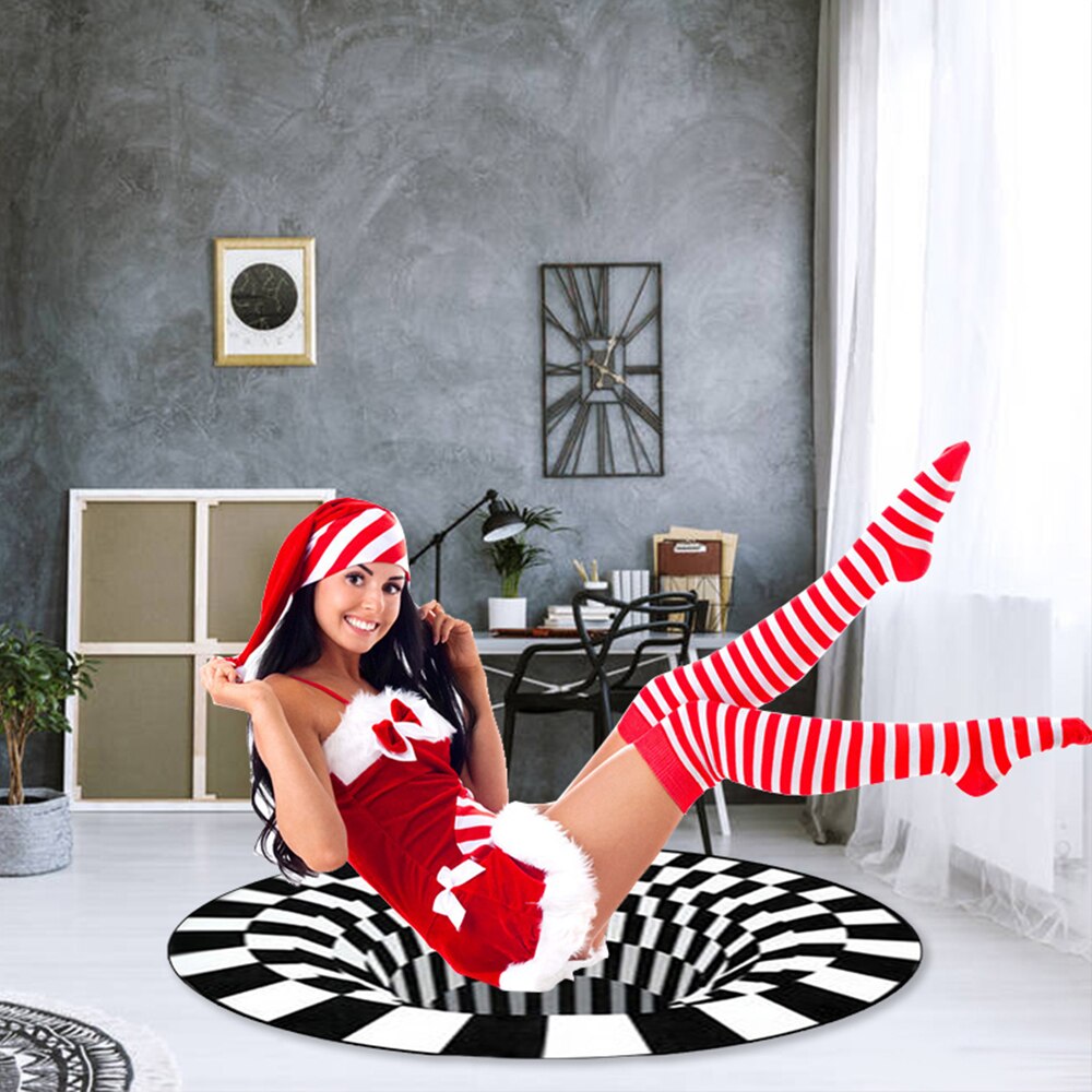 3D Vortex Visual Illusion Rug Printed 3d Mat Optical Illusion Area Rugs Carpet Floor Pad Non-slip Doormat Blanket For Home Decor