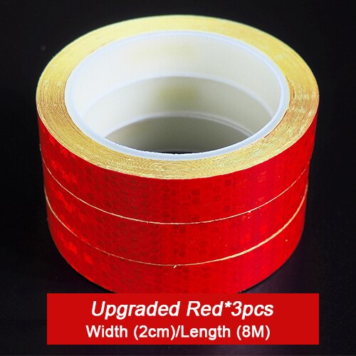 VICTGOAL Bike Stickers Decals Reflective Stickers Strip Bicycle Reflective Tape Sticker Bicycle Wheel Bike Bicycle Accessories: Red 2cm 3pcs