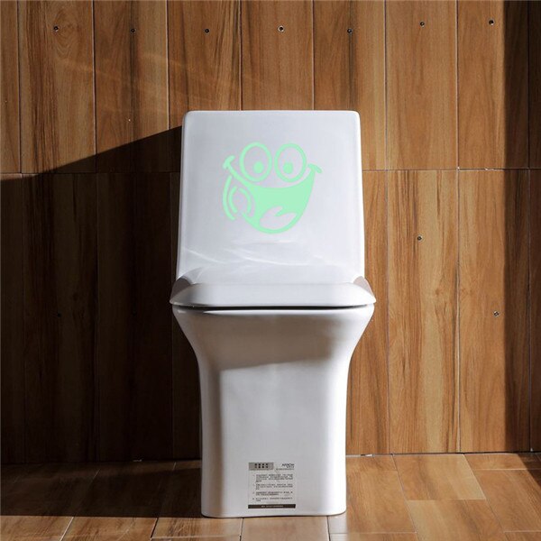 Luminoso WC 13 g pared baño pegatina impermeable signo de puerta que brilla en la oscuridad fluorescente póster pegatinas baño pegatinas de baño: Default Title