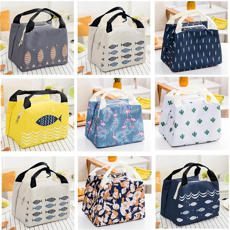 Frische Kühler Taschen Wasserdichte Tragbare Zipper Thermische Oxford Tote Lebensmittel Behälter Niedlich Taschen Für Frauen Bequem Lunchbox Tasche