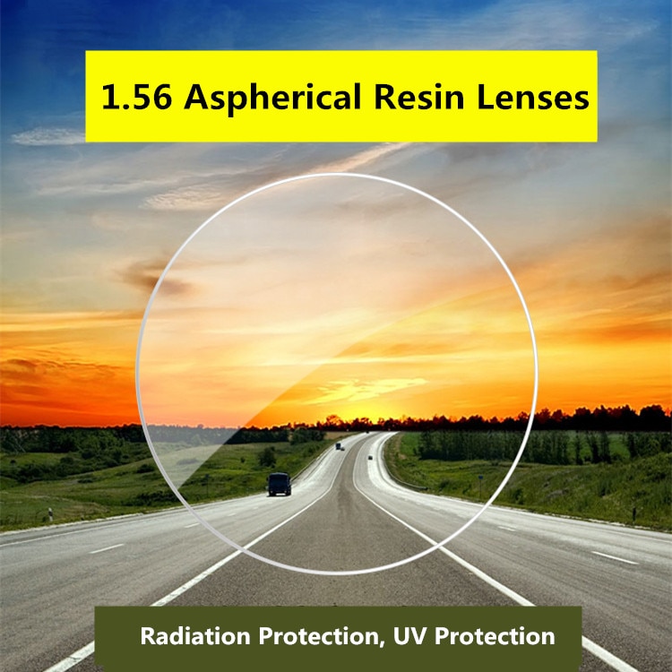 Lente asférica graduada índice 1,56 lente de presbicia miopía CR-39 protección UV dura lente Anti-radiación 2 uds