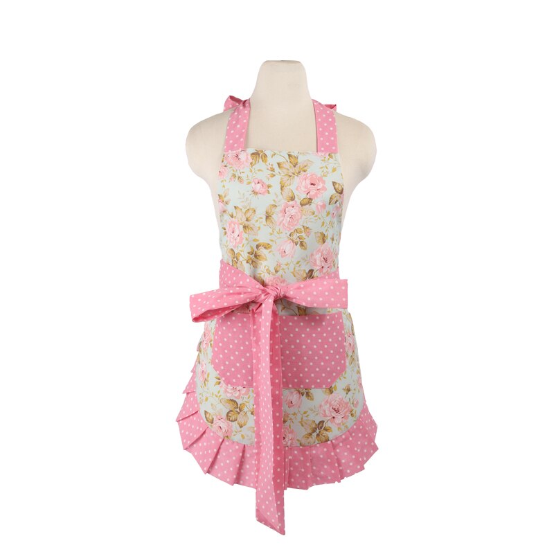 Retro Kitchen Apron Woman Flirty White Apron Frosted Cupcake Striped Polka Dot Ruffled Salon Avental de Cozinha Divertido: (11)