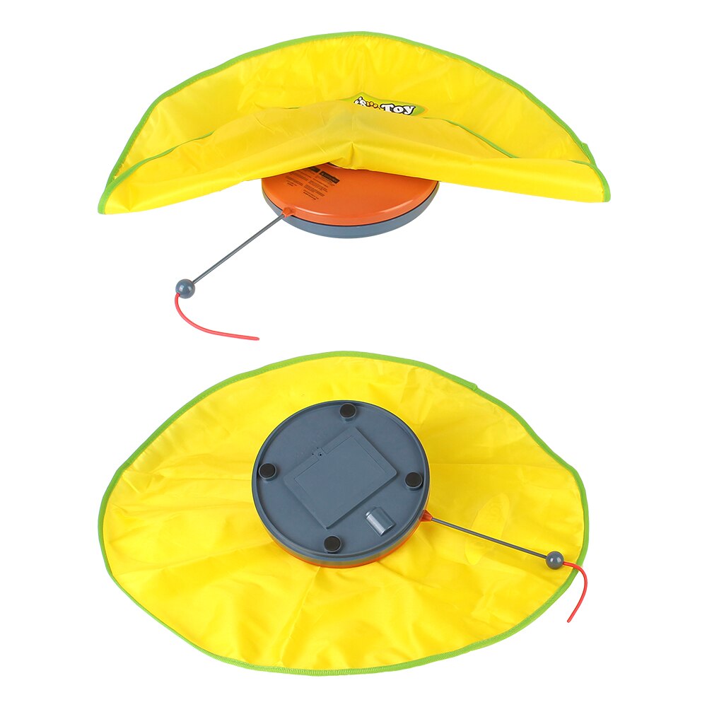 4 Speeds Interactive Pet Toy for Cat Kitty Motion Undercover Mouse Fabric Moving Feather Automatic Electric Cat Toy Plate