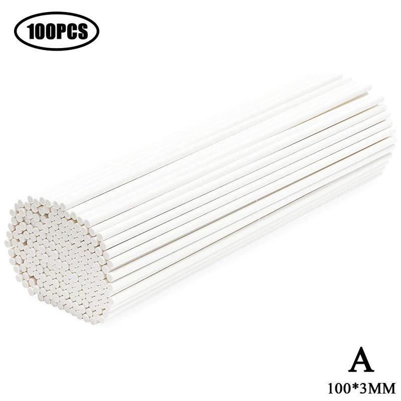 Plastic Stick Lollipop Cake Paper Stick Cake Pops White Baking Sugar Sucker Tool DIY Craft Mold Fondant Sticks N6S7: A