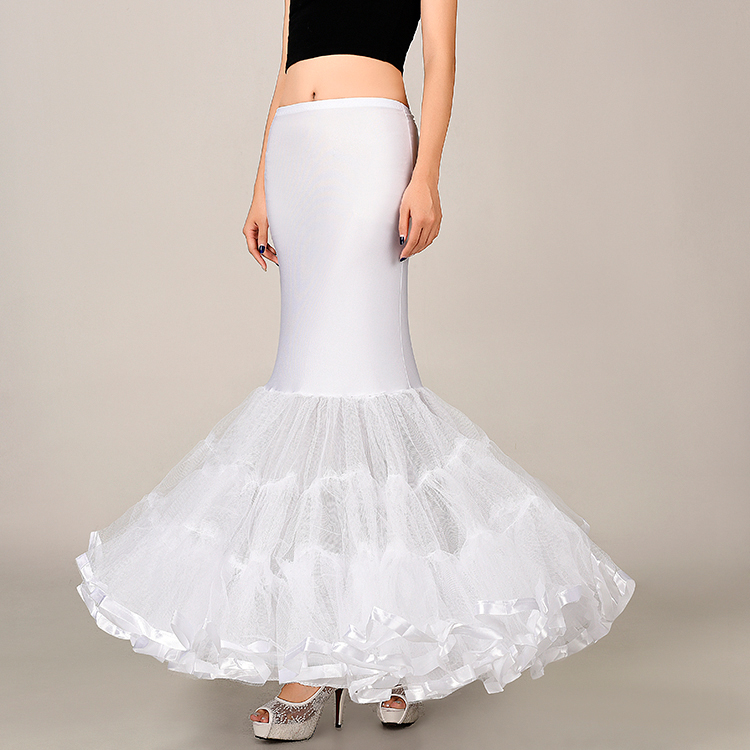 Elastische Stoff Große Fischschwanz Felsen Meerjungfrau Trompete Stil Brautkleid Petticoat Krinoline Unterhose