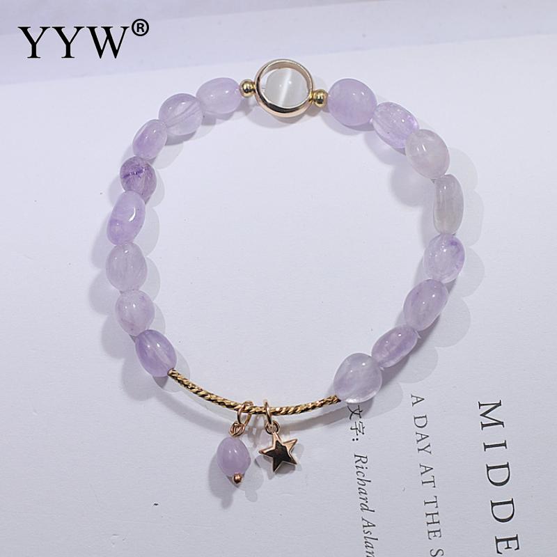 Roze kristallen armband persoonlijkheid meisjesarmband all-match armband voor dagelijks gebruik of matchende kleding maat ca. 16.8cm: Lichtgeelgouden kleur