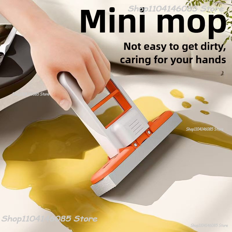 Mini-sponsmop Handvrije wasmoppen Mini draagbare superabsorberende dweil voor desktopvloer Badkamer Keuken Glas Autoreiniging
