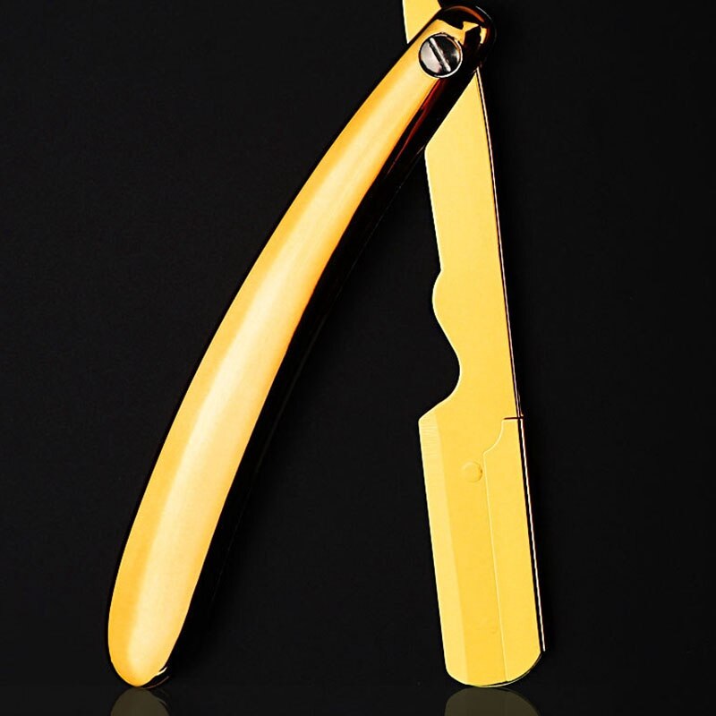 Maquinilla de afeitar recta plegable para hombre, barba Manual de acero inoxidable