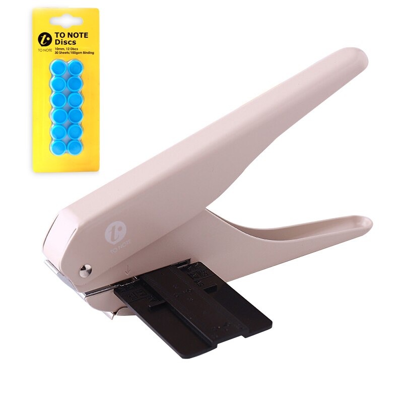 DIY Hole Puncher Paper Cutter T-type Puncher Loose Leaf Paper-cut Punching Machine Offices School Supplies: pink add 10MM ring