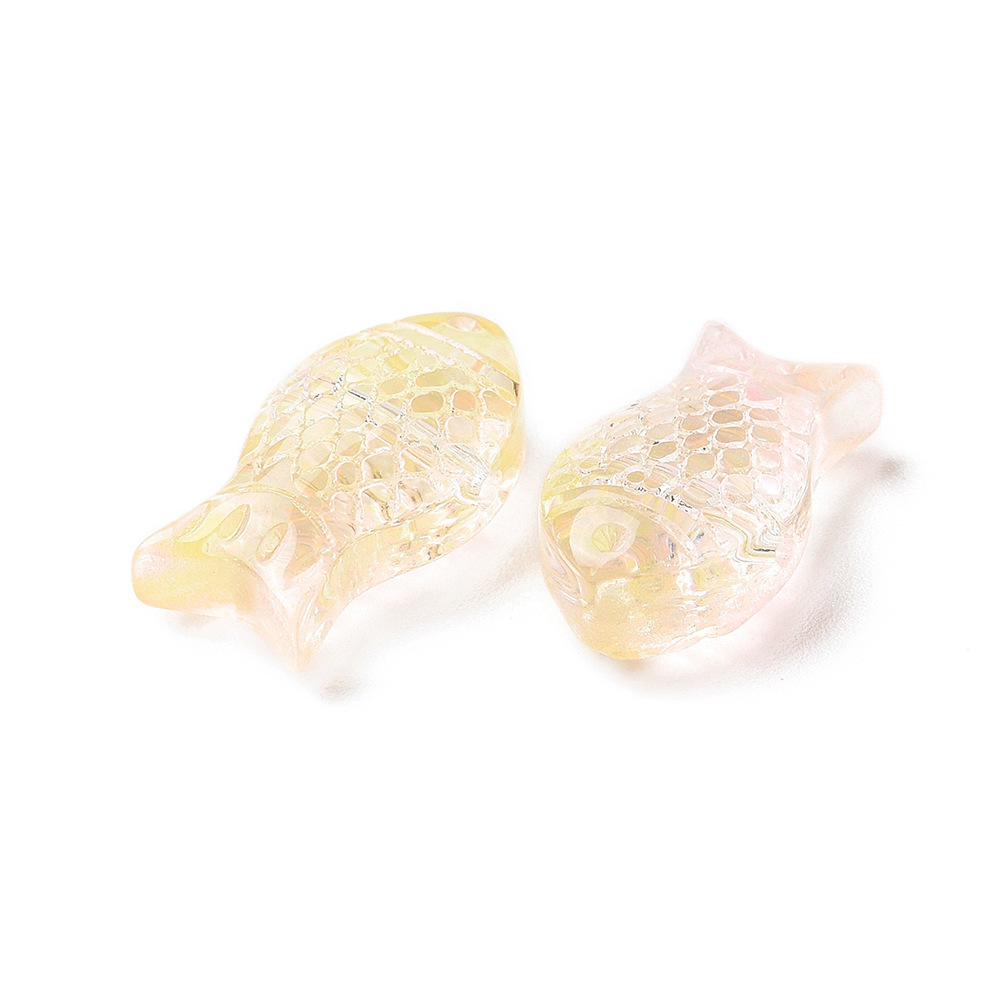 8x15mm Small Fish Shape Handmade Colorful Glass Loose Beads For Jewelry Making Diy Earring Bracelet Necklace 20pcs: Blue