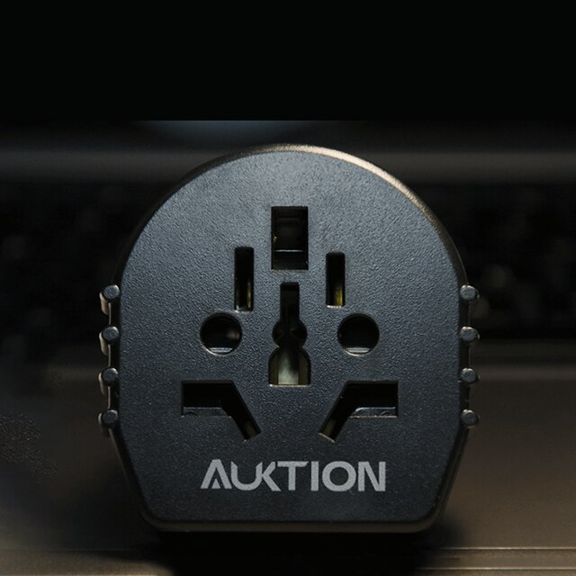 2025 Upgrade Versie Auktion 16A 250 V EU Converter Universele EU Plug AU US UK CN Naar EU Adapter Europese reizen Adapter Socket: Black