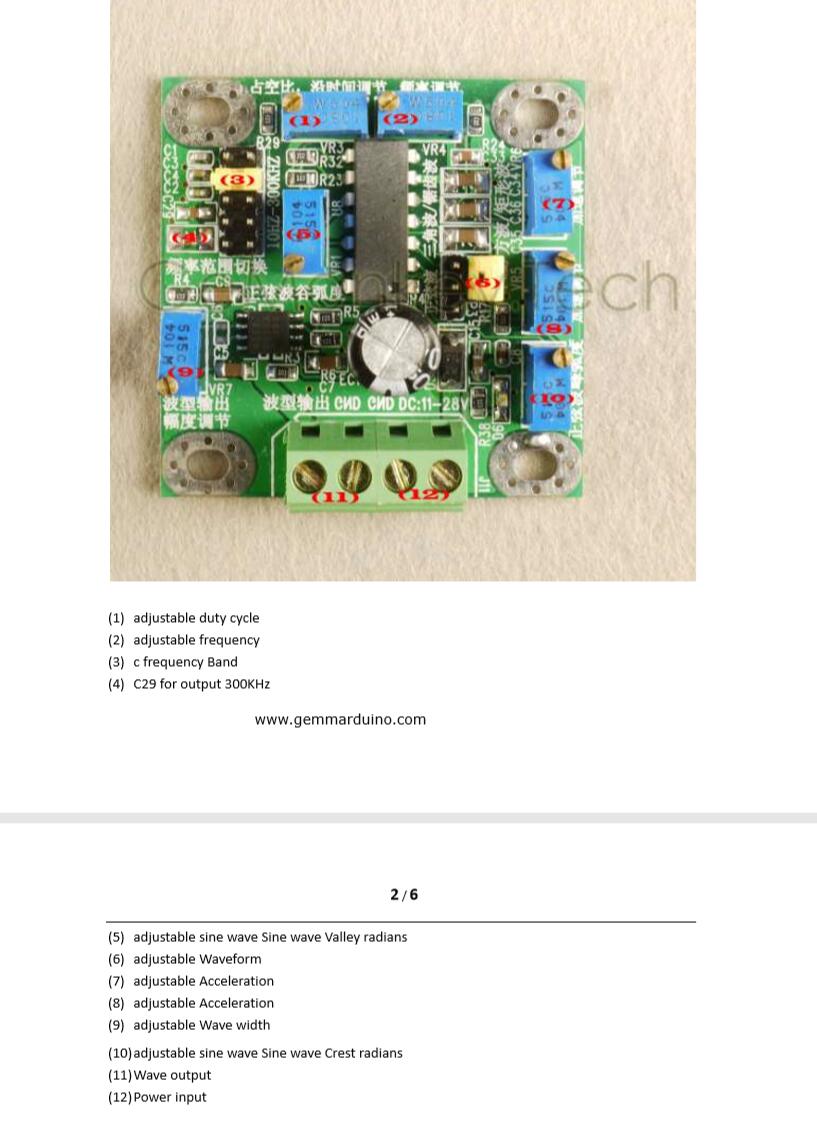 10Hz-300KHz PWM Signal Generator Module - Square wave &amp; Triangle wave &amp; sawtooth wave Sine wave generator DC 12V 24V