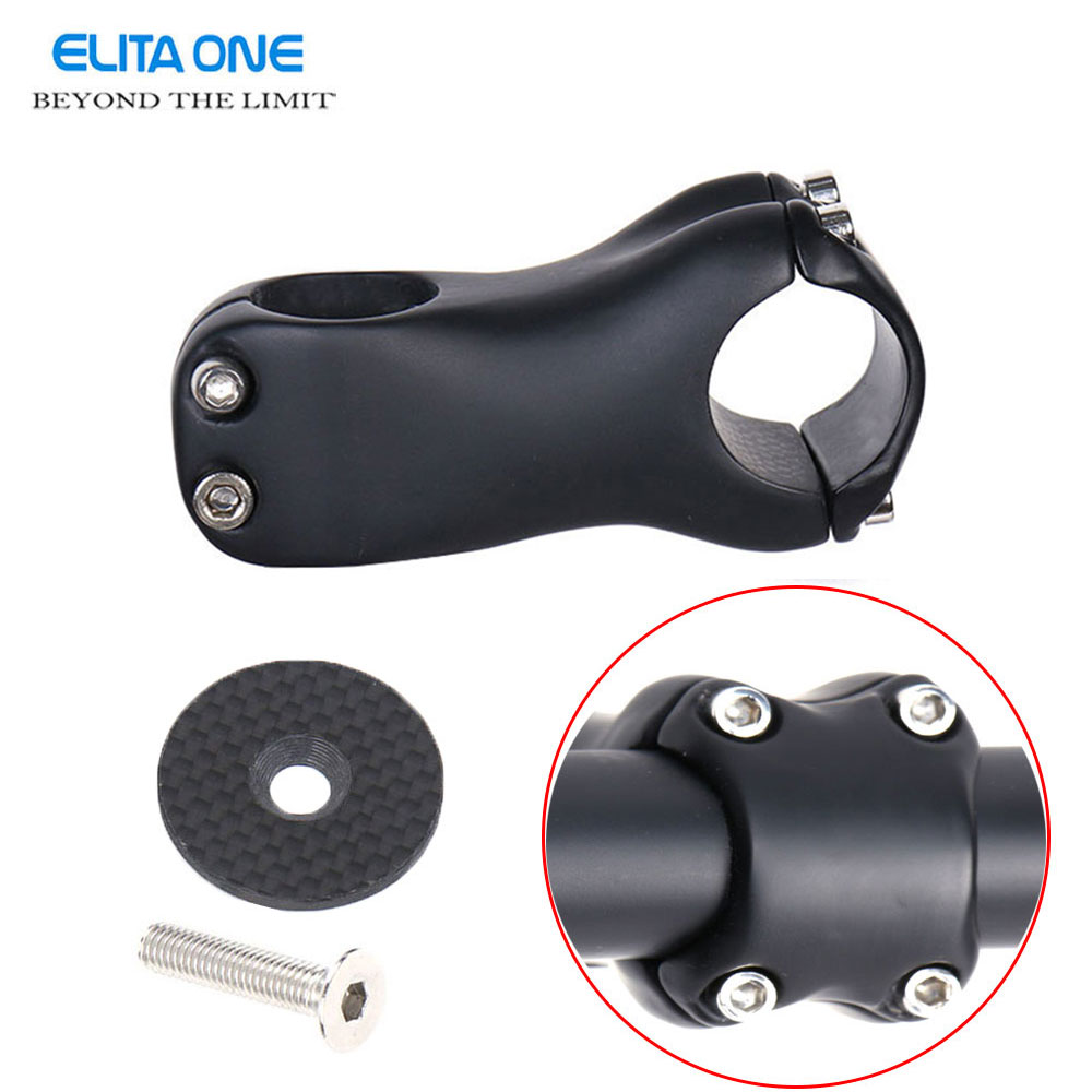 ELITA ONE Bicycle Stem Carbon Fibre MTB/Road Bike Stem 6/17 Degree 31.8MM Handlebar Stem UD/Black 70-130mmmm
