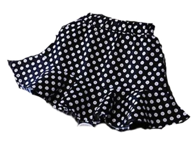 Gonna da bambina estiva gonna da bambina elasticizzata con macchie retrò per bambini gonna a coda di pesce in Chiffon colore nero P2 166: 12T