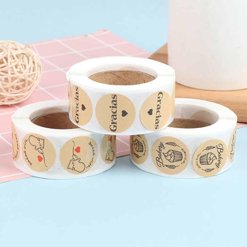 500Pcs/roll Bakery Stickers Labels for Baked Food Bread Cake Package Decoration