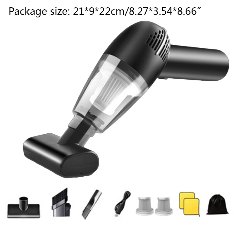 Cordless USB Rechargeable Vacuum Cleaner High Power Strong Suction Handheld Portable Durable Dry Wet Cleaning Car Home