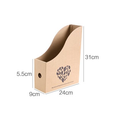 Foldable File Folder Desk Organizer Corrugated Paper Storage Boxes Book Pen Holder Magazine Storage School Office Supplies: Love heart