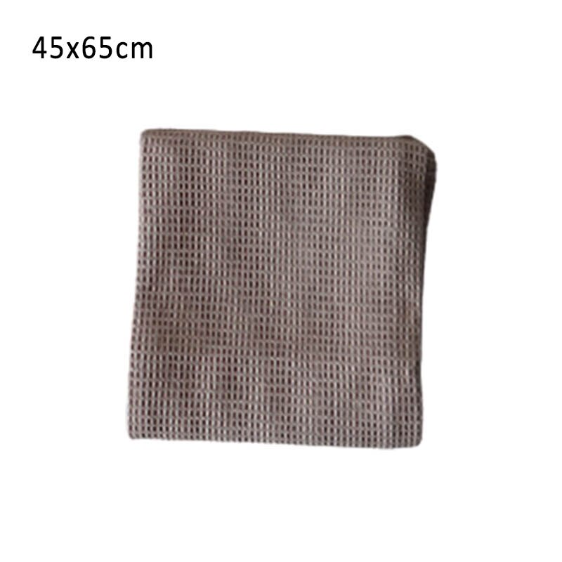 Vaffelmønster viskestykker håndklæde multifunktionelt firkantet mønster ren farve ansigtspleje bomulds badeværelsesforsyninger: Khaki