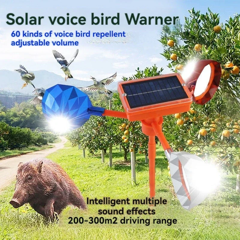 Solar Bird Repeller Waterdicht zonne-energie Bird Repelling Device 360° ° Roterende reflector Farm Orchard Bird Scaring Device