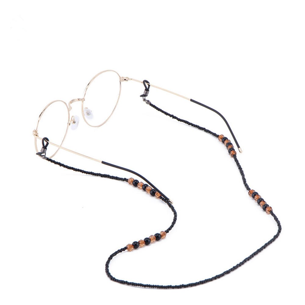 Handmade Retro Black&Brown Beads Eyewears Chains Beaded Sunglass Eyeglass Lanyards Cord Holder Glasses Ropes