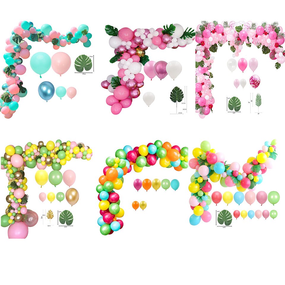 1Set Flamingo Theme Balloon Arch Pink Summer Pineapple Balls Wedding Party Decoration Happy Birthday Kids DIY Home Supplies