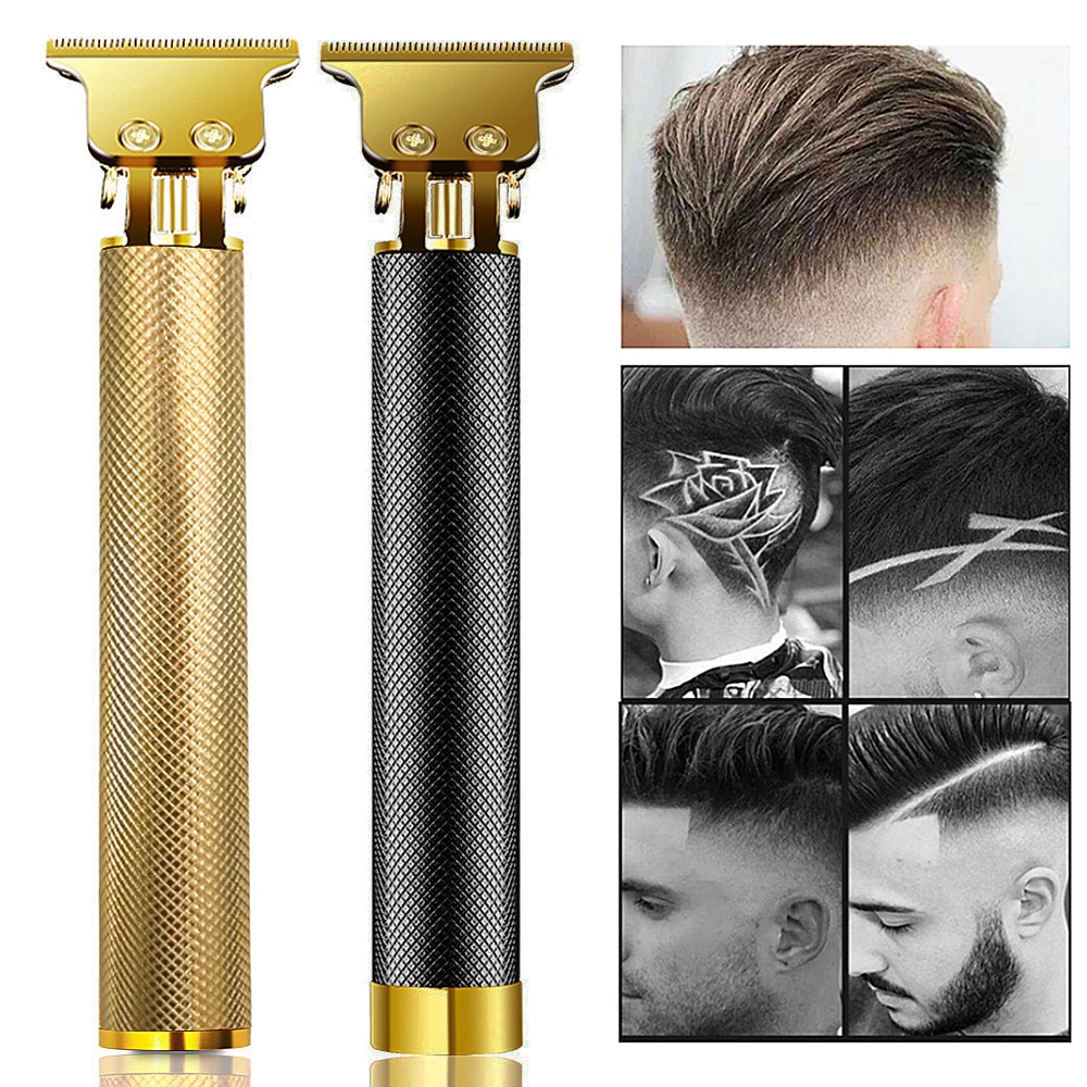 USB Rechargeable Ceramic Hair Trimmer Barber Hair Clipper Machine Hair Cutting Beard Trimmer 0.0mm Bald Haircut Men Styling Tool