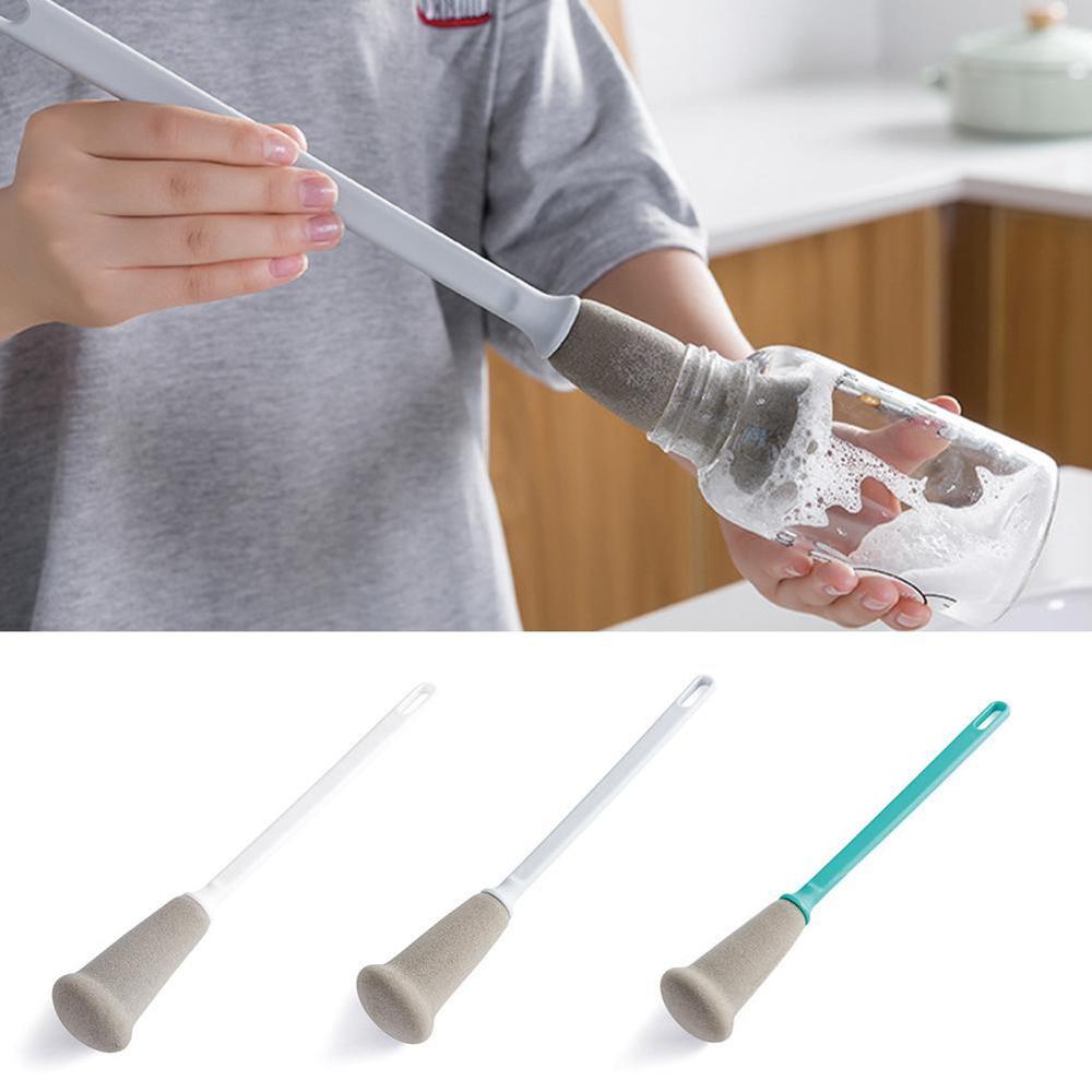 1PC Kitchen Sponge Cup Brush Milk Bottle Glass Clean Sponge Clean Long Brush Decontamination Cup Wash Handle A3L0