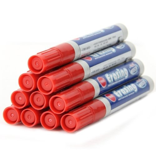 10 PCS Erasable Whiteboard Marker Red Pencil For Office Home School
