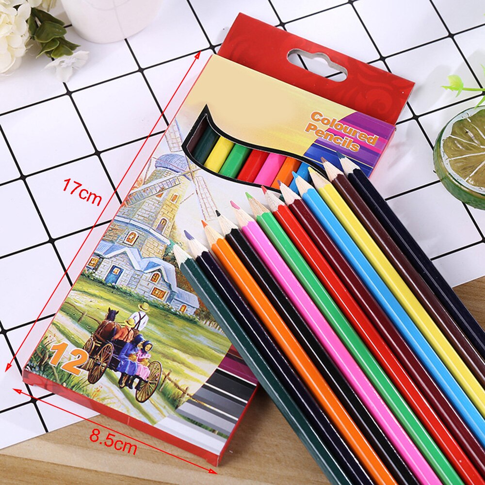 12 couleurs crayons de couleur ensemble dessin noyau souple pour bureau fournitures scolaires Crayon papeterie Art outils 12 pièces/ensemble