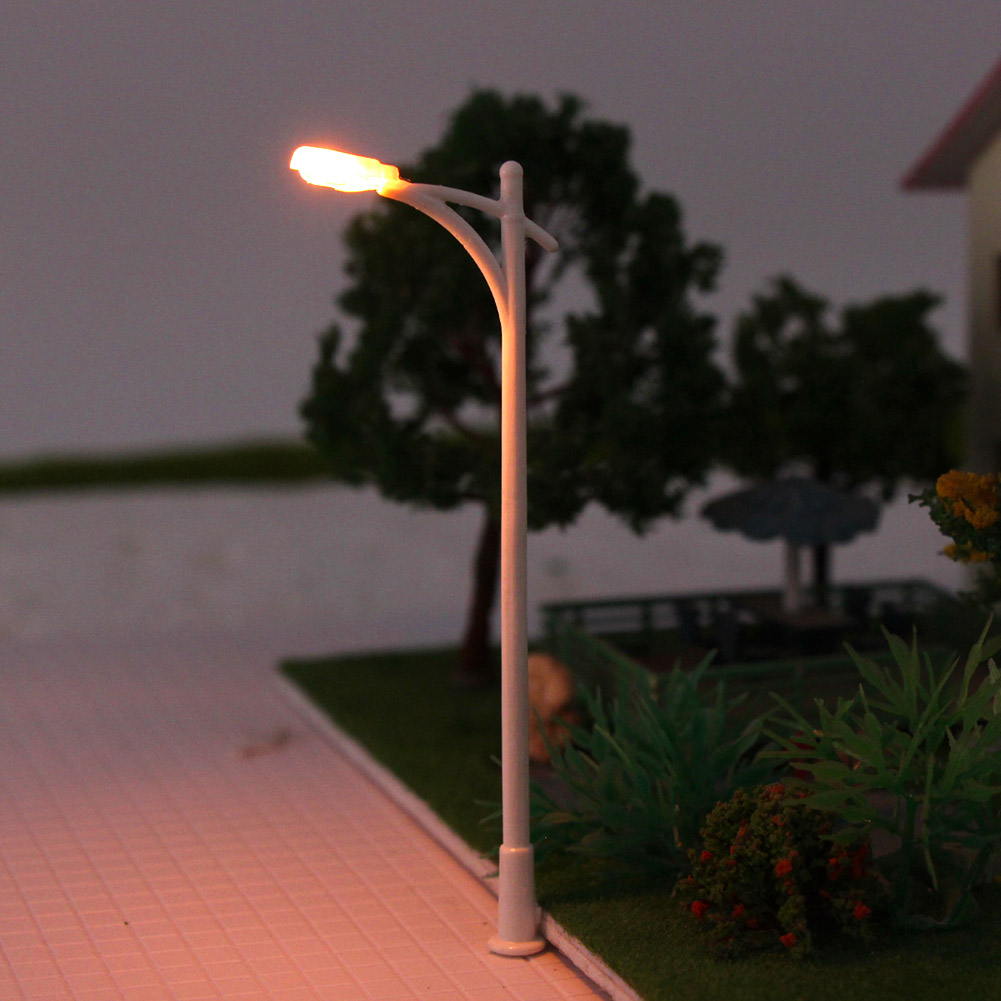 20pcs Model Railway HO N Z Scale 1:87 1:220 Plastic Model Lamps Street Lights Warm White Bulb 6V Lights RA