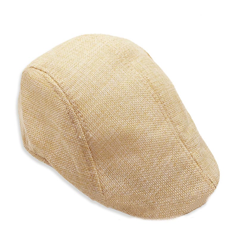 Hat Golf Newsboy Classic Wool Cap Herringbone Duckbill Ivy SAL99: Beige