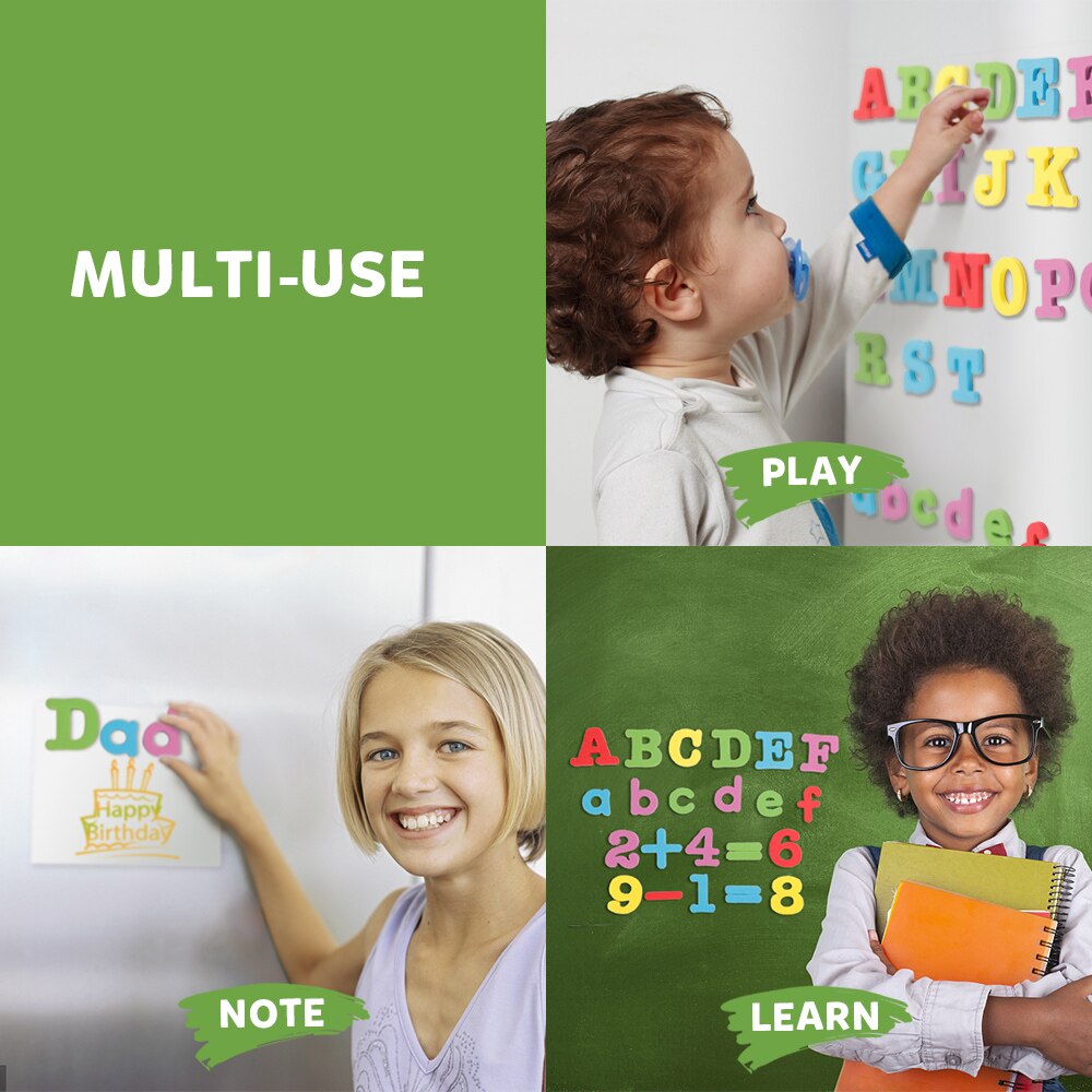 Coogam Magnetische Letters En Cijfers 82 Pcs-Kleurrijke Schuim Alfabet Abc 123 Math Symbolen Magneten Voor Koelkast Koelkast Voor kids