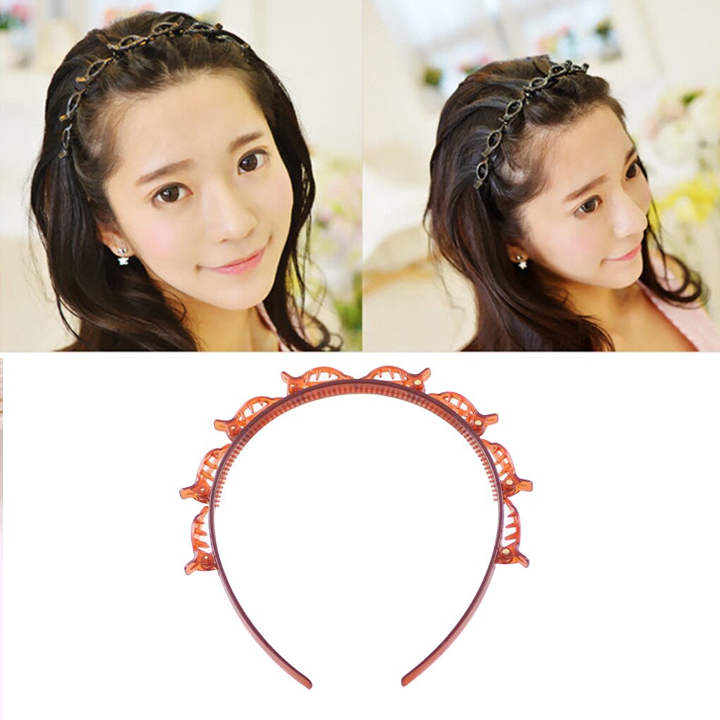 Braider Hair Clip Double Bangs Hairstyle Hairpin Hairband Salon Hair Decoration Hairband for Women Hairstyle Hairpin Accessory