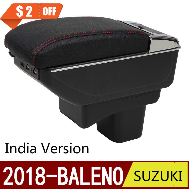 Para suzuki baleno 2018 caixa de apoio de braço soco livre caixa de armazenamento à mão versão índia