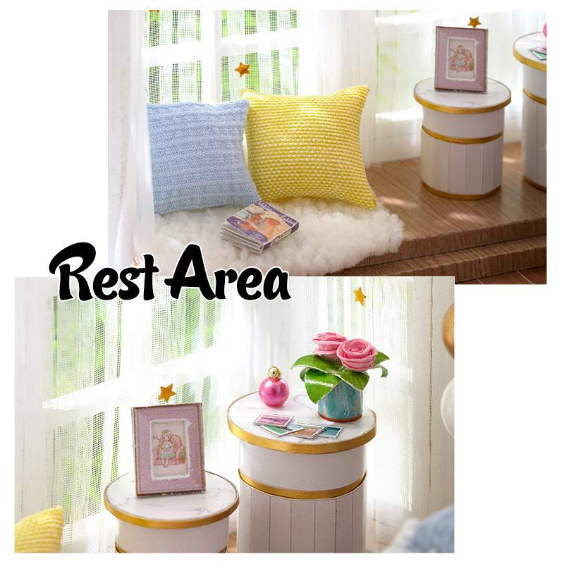 Puppenhaus Holz Geburtstag Party Zimmer DIY Montieren Miniatur Haus Möbel Bausatz Spielzeug für freundlicher Geburtstag mit LED Licht