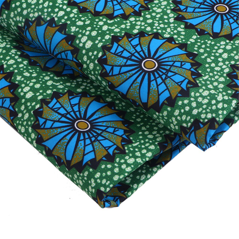 Tela africana con estampado de con cera y poliéster africano de Ankara para vestido de , 6 yardas,