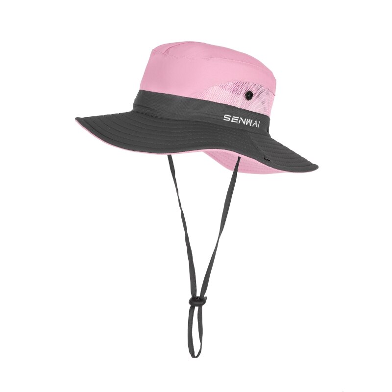 Kids Meisjes Paardenstaart Zomer Zonnehoed Brede Rand Uv-bescherming Emmer Cap Vrouwen Outdoor Brede Rand Opvouwbare Safari Vissen Cap: pink