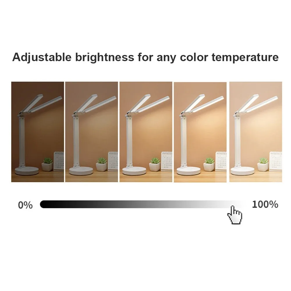 Lâmpada de mesa led usb recarregável toque luz da noite 3 níveis regulável proteção para os olhos dobrável lâmpada mesa para o quarto cabeceira readin