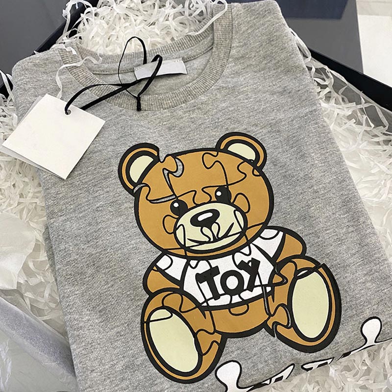 Bambini di modo Dei Ragazzi e Grils T camicia A Manica Lunga O Collo Del Cotone Del bambino della ragazza Vestiti di Autunno superiore Bambini 2-6anni magliette: 5T