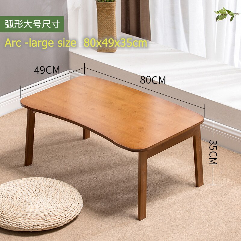 80X49X35 Bamboe Slaapkamer Kleine Tafel Grond Vouwen Eenvoudige Bureau Erker Thee Seat Slaapzaal Schrijven board Optioneel Grootte: Arc 80x49x35cm
